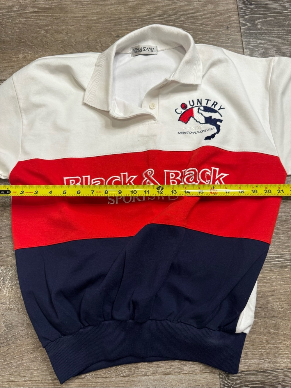 Black & Black Colorblock Rugby Pullover - White/Red/Navy 1080 - Picture 3 of 5